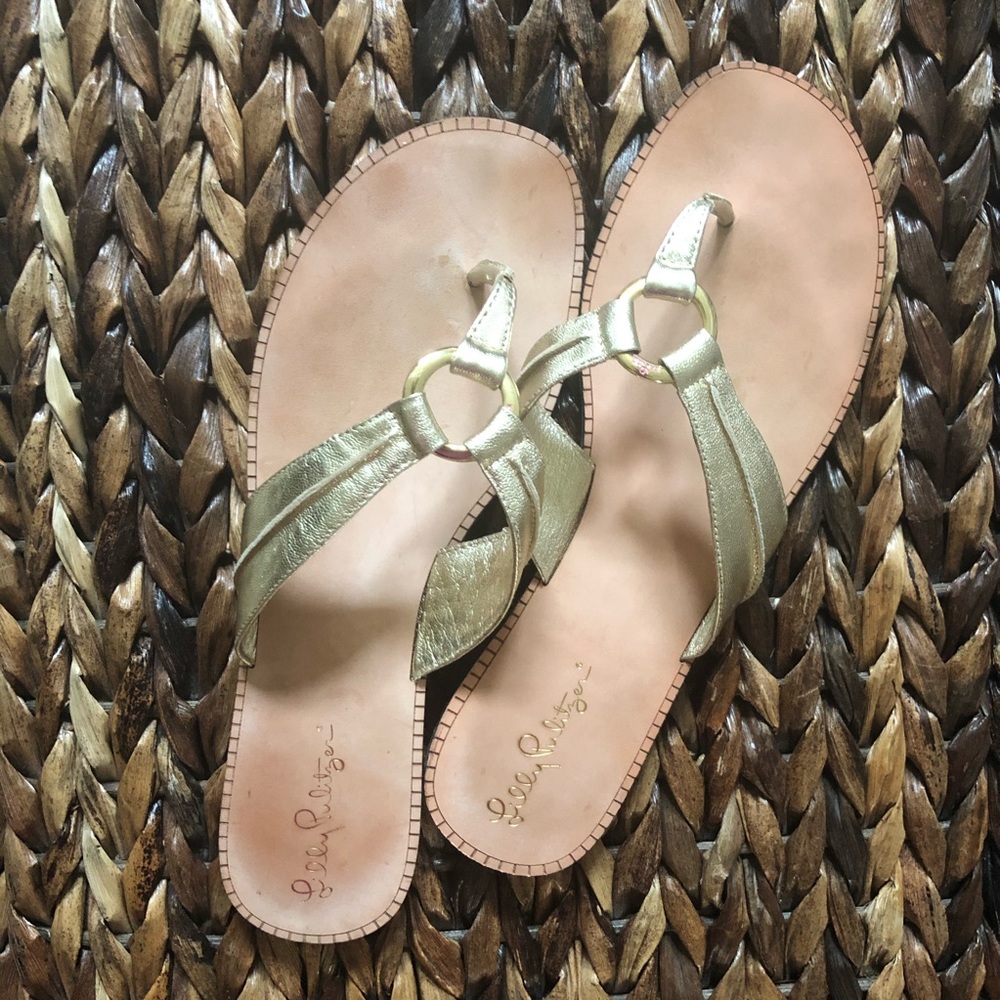 Lilly Pulitzer Gold McKim Sandal